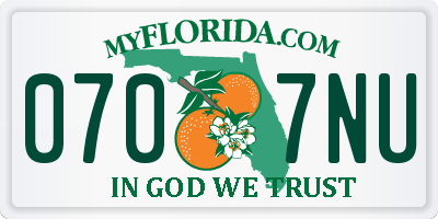 FL license plate 0707NU