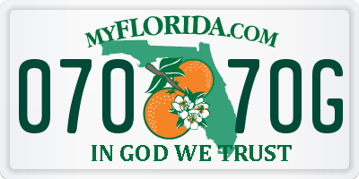 FL license plate 0707OG