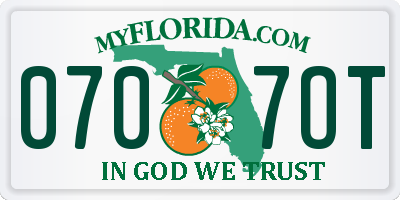 FL license plate 0707OT