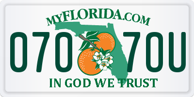 FL license plate 0707OU