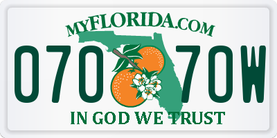 FL license plate 0707OW