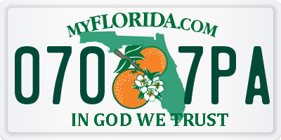 FL license plate 0707PA