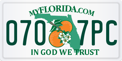 FL license plate 0707PC