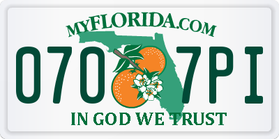 FL license plate 0707PI