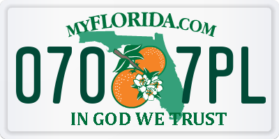FL license plate 0707PL