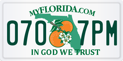 FL license plate 0707PM