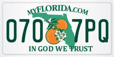 FL license plate 0707PQ