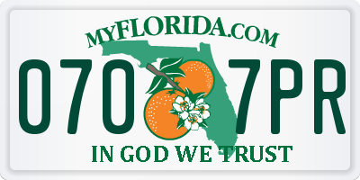 FL license plate 0707PR