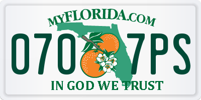 FL license plate 0707PS