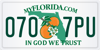 FL license plate 0707PU