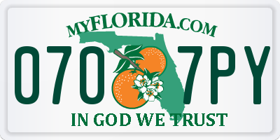 FL license plate 0707PY