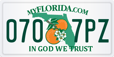 FL license plate 0707PZ