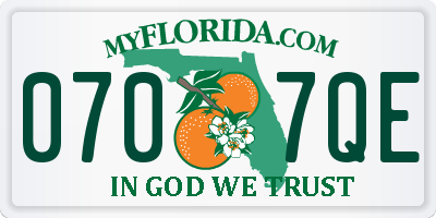 FL license plate 0707QE
