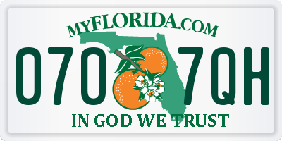 FL license plate 0707QH