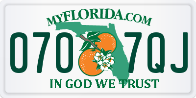 FL license plate 0707QJ