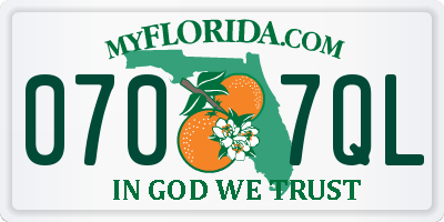 FL license plate 0707QL