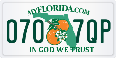 FL license plate 0707QP