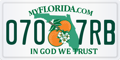 FL license plate 0707RB