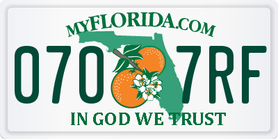 FL license plate 0707RF