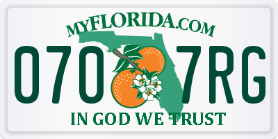 FL license plate 0707RG
