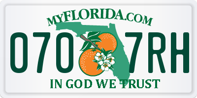 FL license plate 0707RH