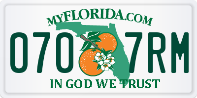 FL license plate 0707RM