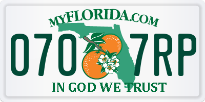 FL license plate 0707RP