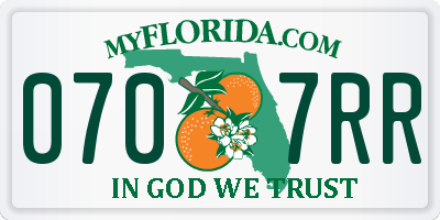 FL license plate 0707RR