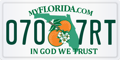 FL license plate 0707RT