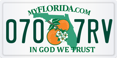 FL license plate 0707RV