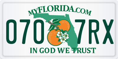 FL license plate 0707RX