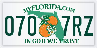 FL license plate 0707RZ