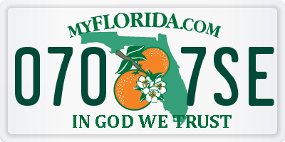 FL license plate 0707SE