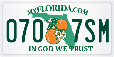 FL license plate 0707SM