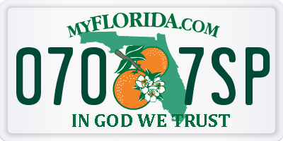 FL license plate 0707SP
