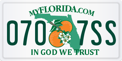 FL license plate 0707SS