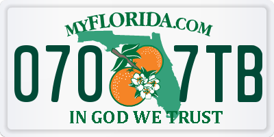 FL license plate 0707TB