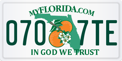 FL license plate 0707TE