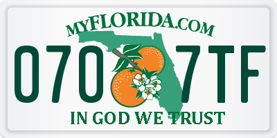 FL license plate 0707TF