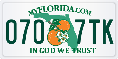 FL license plate 0707TK