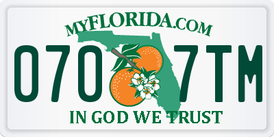 FL license plate 0707TM