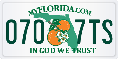 FL license plate 0707TS