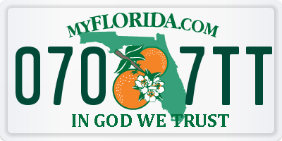 FL license plate 0707TT