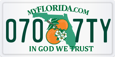 FL license plate 0707TY