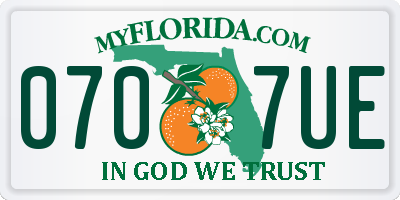 FL license plate 0707UE