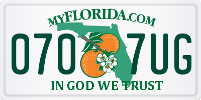 FL license plate 0707UG