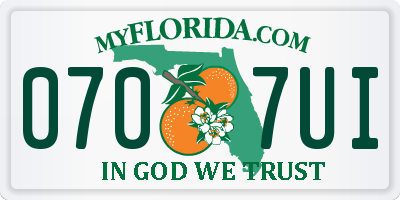 FL license plate 0707UI