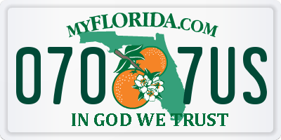 FL license plate 0707US