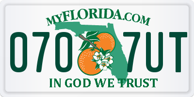 FL license plate 0707UT