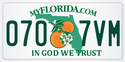 FL license plate 0707VM